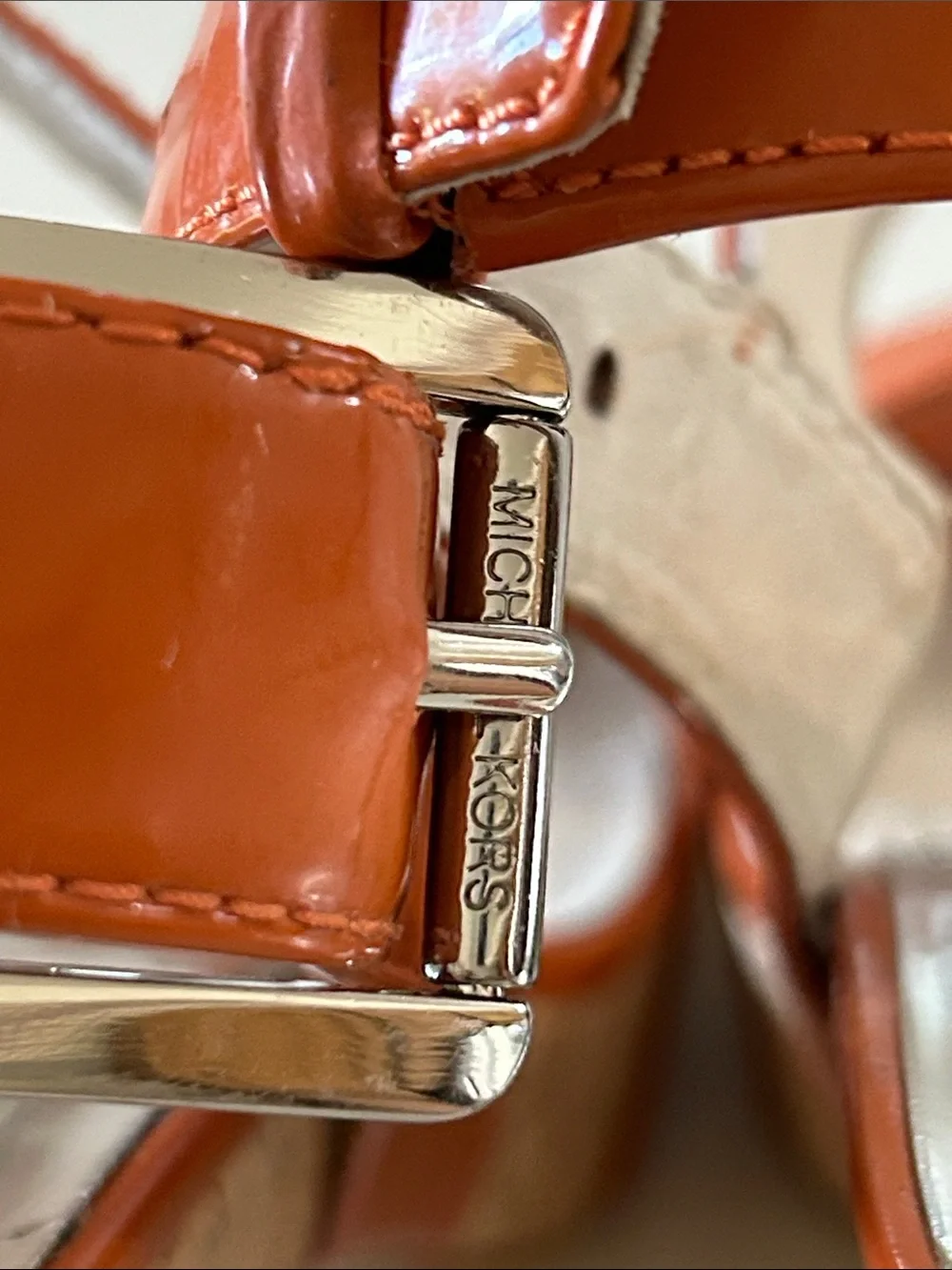 Michael Kors burnt    Orange Cork Platform Sandals - Chunky Heel